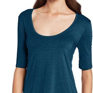 Three Dots Women's 1/2 SLV Relaxed High Low Tee